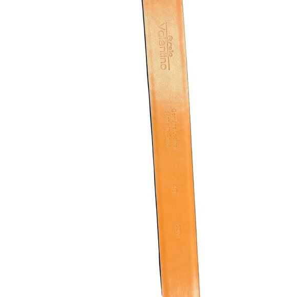 Valentino By Aurelio Mens Belt Size 40 Black Brown Leather SKU 8916 - Picture 3 of 5